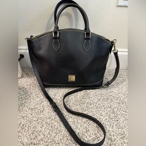 Dooney & Bourke Black  Saffiano Leather Domed Satchel Handbag